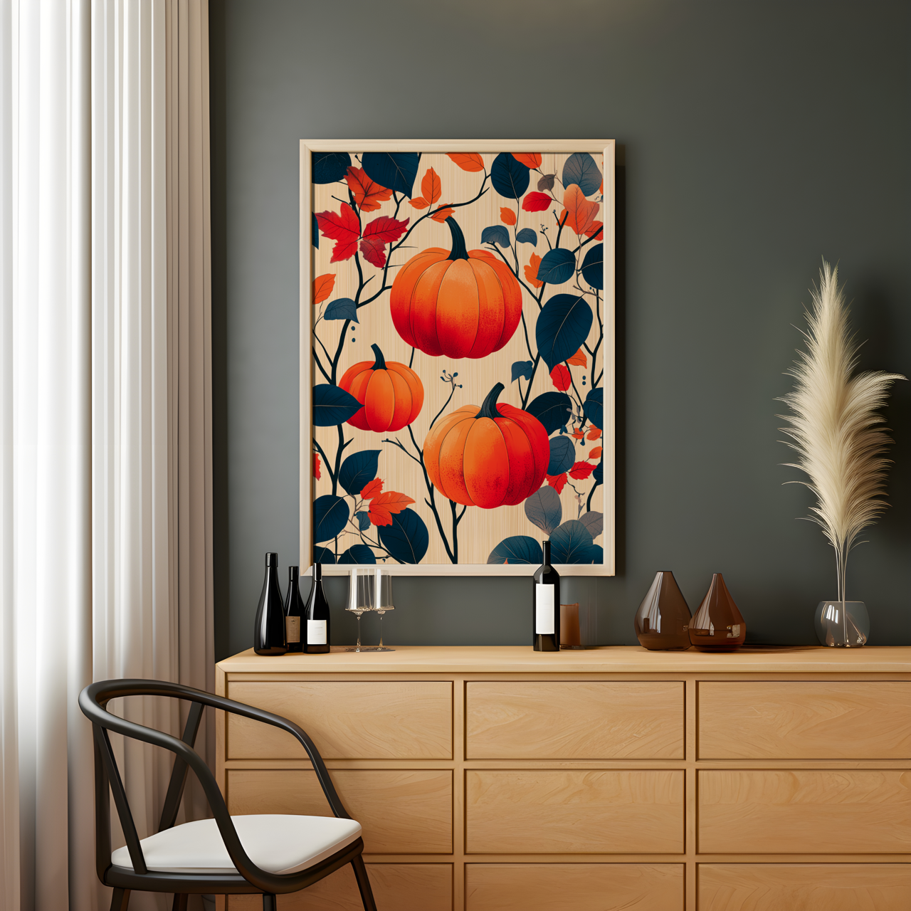 Modern Abstract Art Pumpkin Poster