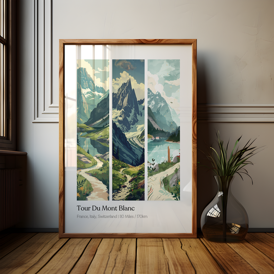 Tour Du Mont Blanc, French Alps Hiking Poster