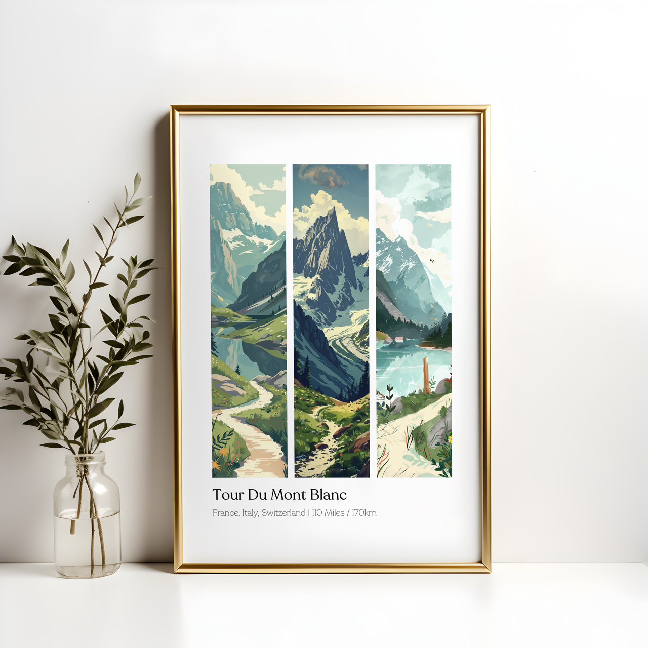 Tour Du Mont Blanc, French Alps Hiking Poster