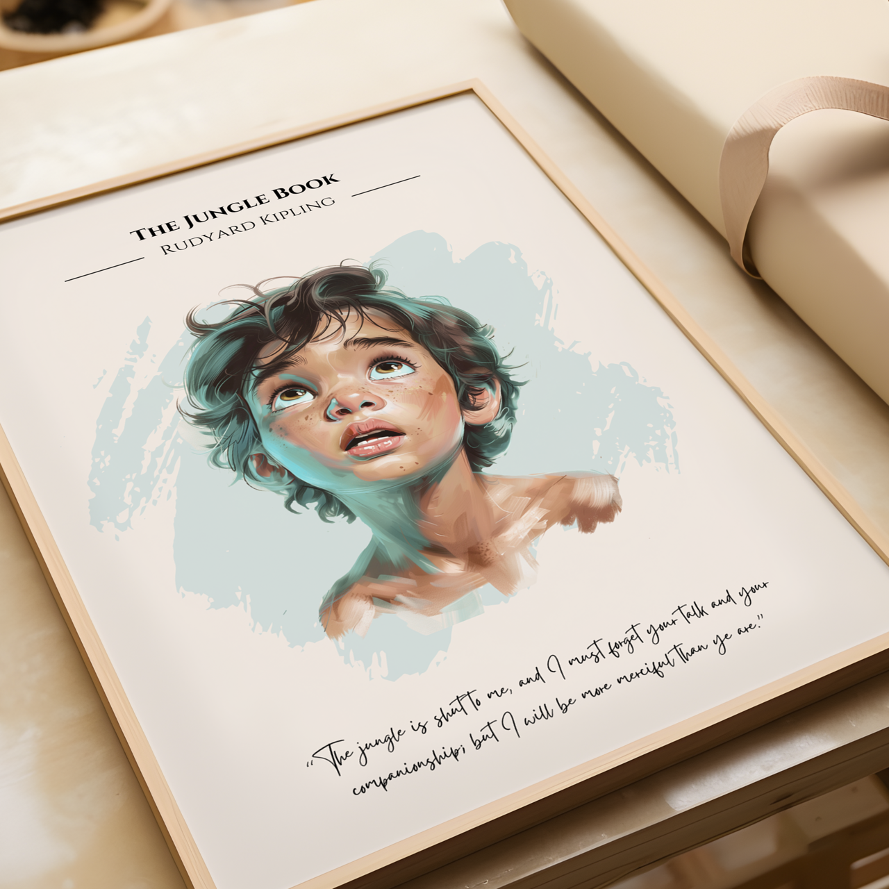 Mowgli The Jungle Book Nursery Decor Poster