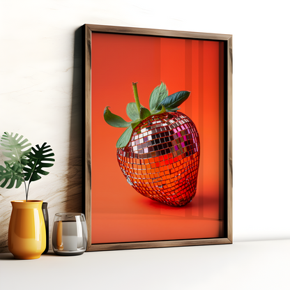 Orange Disco Strawberry Poster