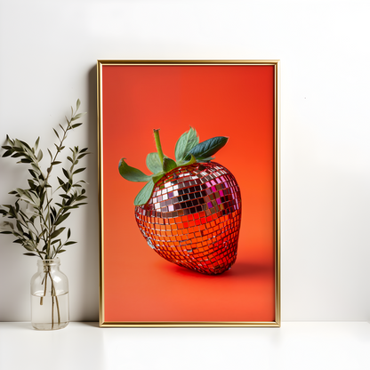 Orange Disco Strawberry Poster