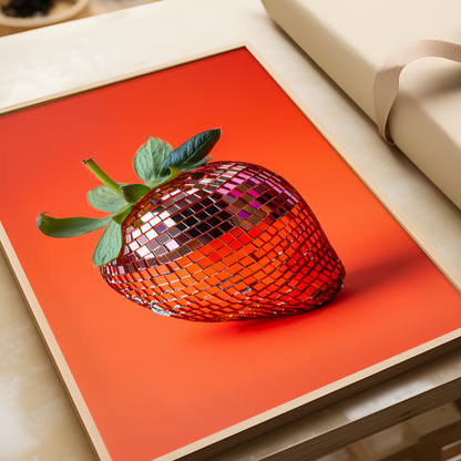 Orange Disco Strawberry Poster