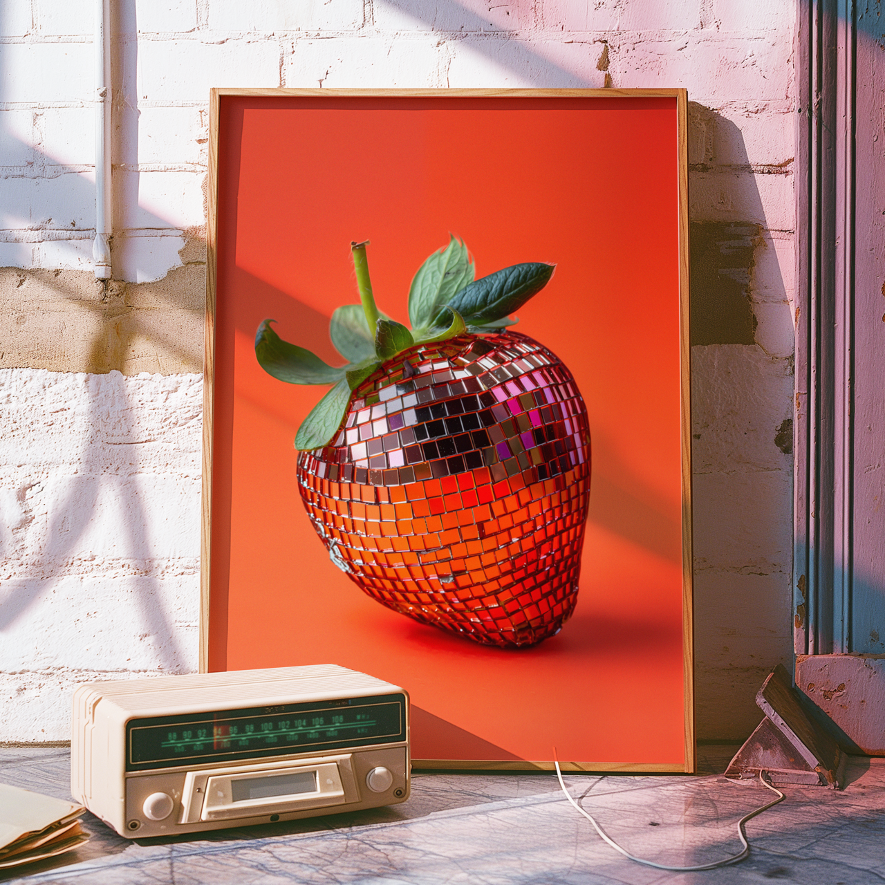 Orange Disco Strawberry Poster