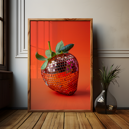 Orange Disco Strawberry Poster