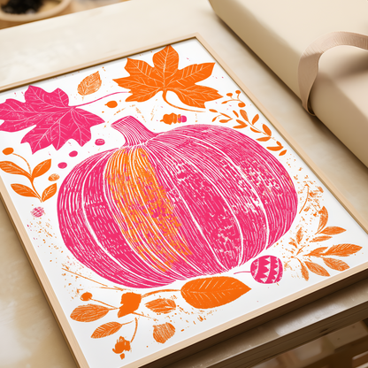 Vibrant Pink Pumpkin Poster