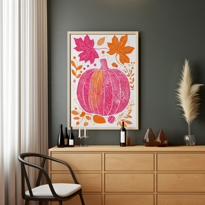 Vibrant Pink Pumpkin Poster