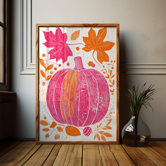 Vibrant Pink Pumpkin Poster