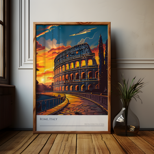 Rome Colosseum Sunset Poster