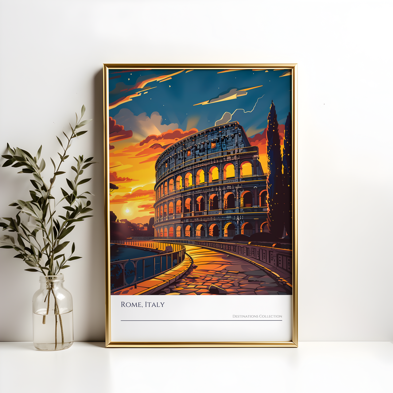 Rome Colosseum Sunset Poster