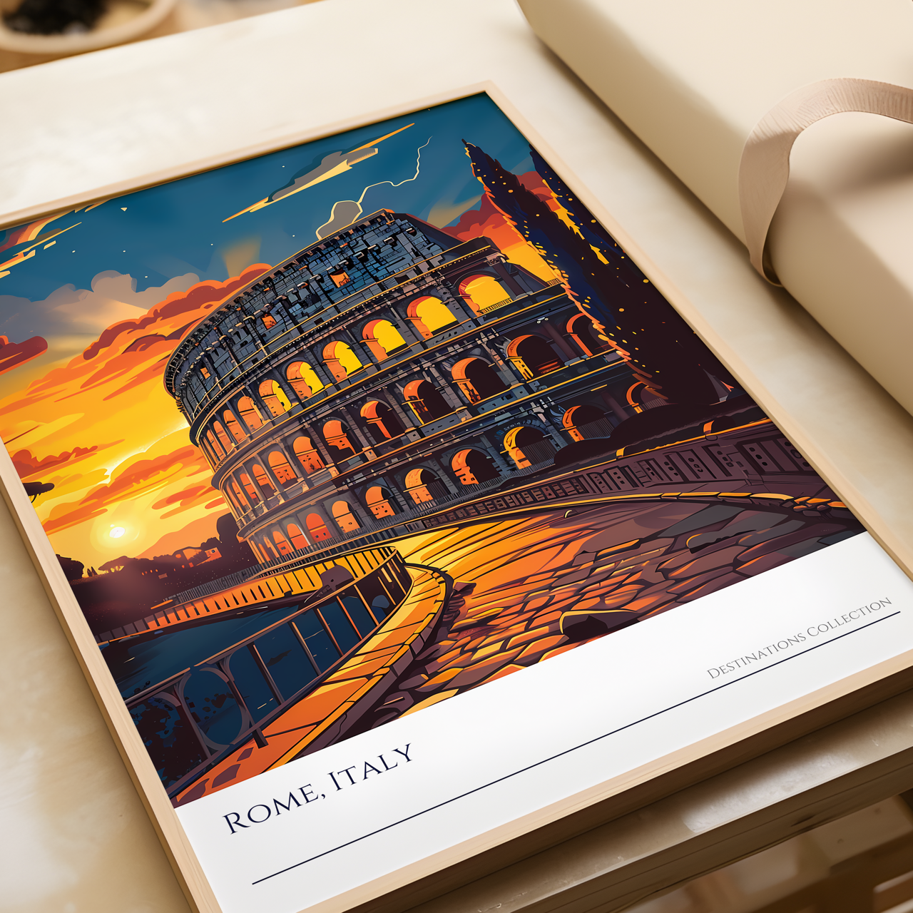 Rome Colosseum Sunset Poster