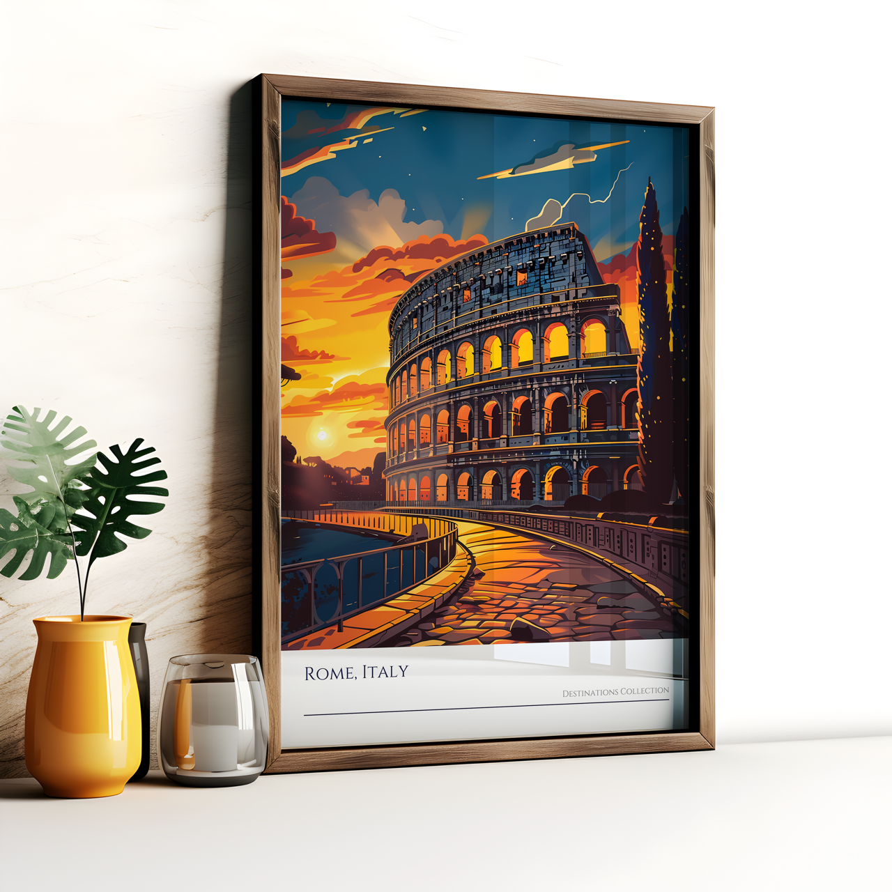 Rome Colosseum Sunset Poster