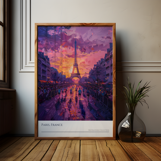 Paris Running Event Souvenir, Purple Poster