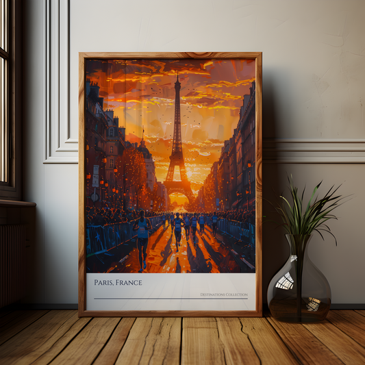 Paris Running Event Poster, Orange