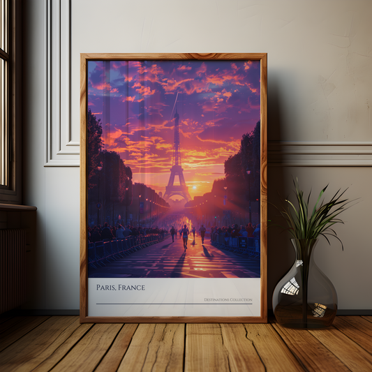 Paris Running Event Poster, Purple