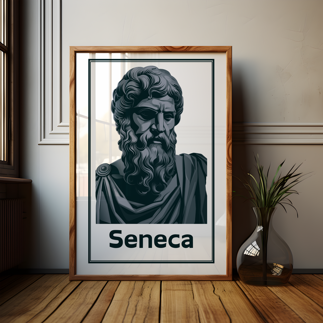 Monochrome Seneca Stoic Art Poster