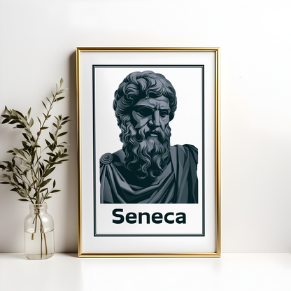 Monochrome Seneca Stoic Art Poster