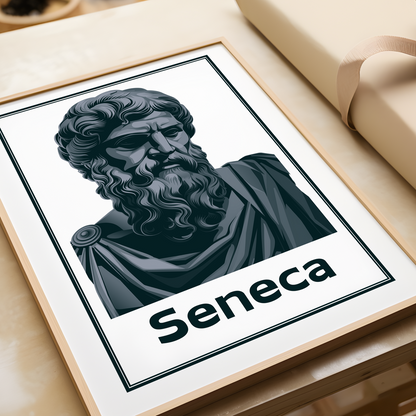 Monochrome Seneca Stoic Art Poster