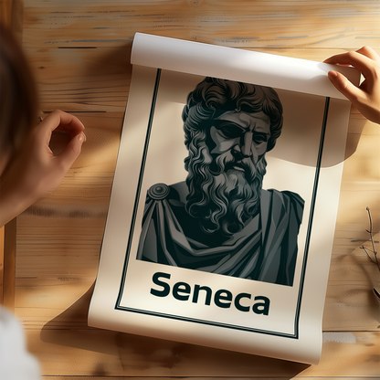 Monochrome Seneca Stoic Art Poster