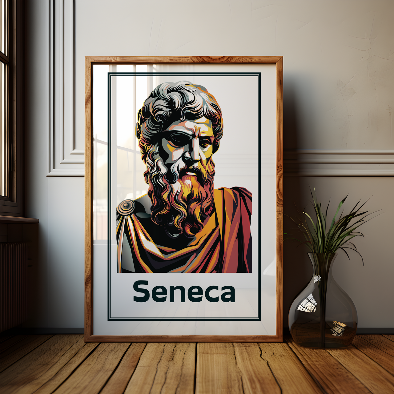 Colourful Seneca Stoic Art Poster