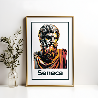 Colourful Seneca Stoic Art Poster