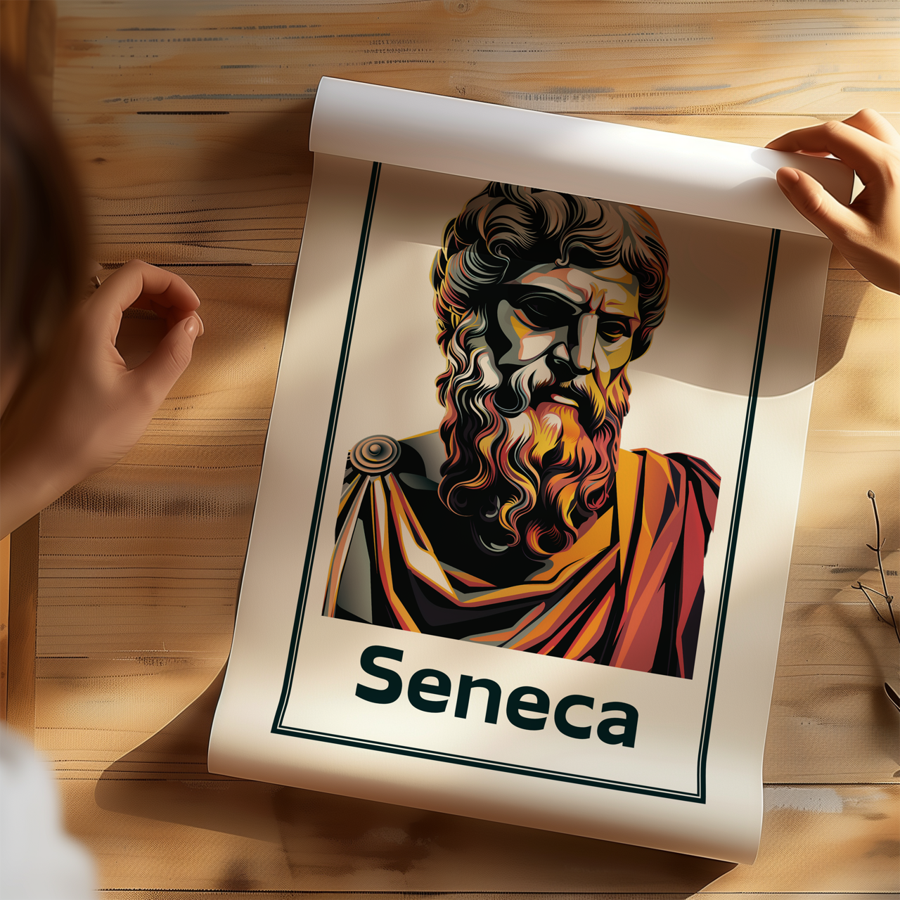 Colourful Seneca Stoic Art Poster