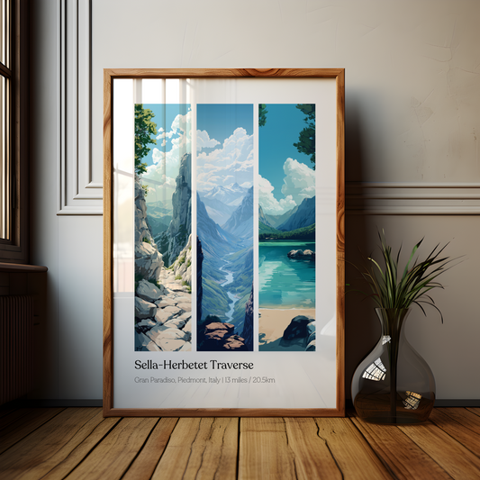 Sella Herbetet Traverse Gran Paradiso Poster