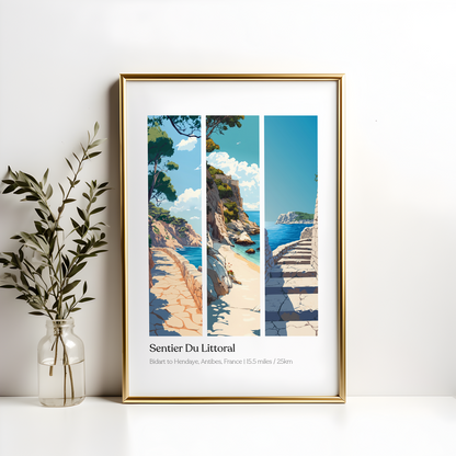 Sentier Du Littoral Antibes Hike Poster