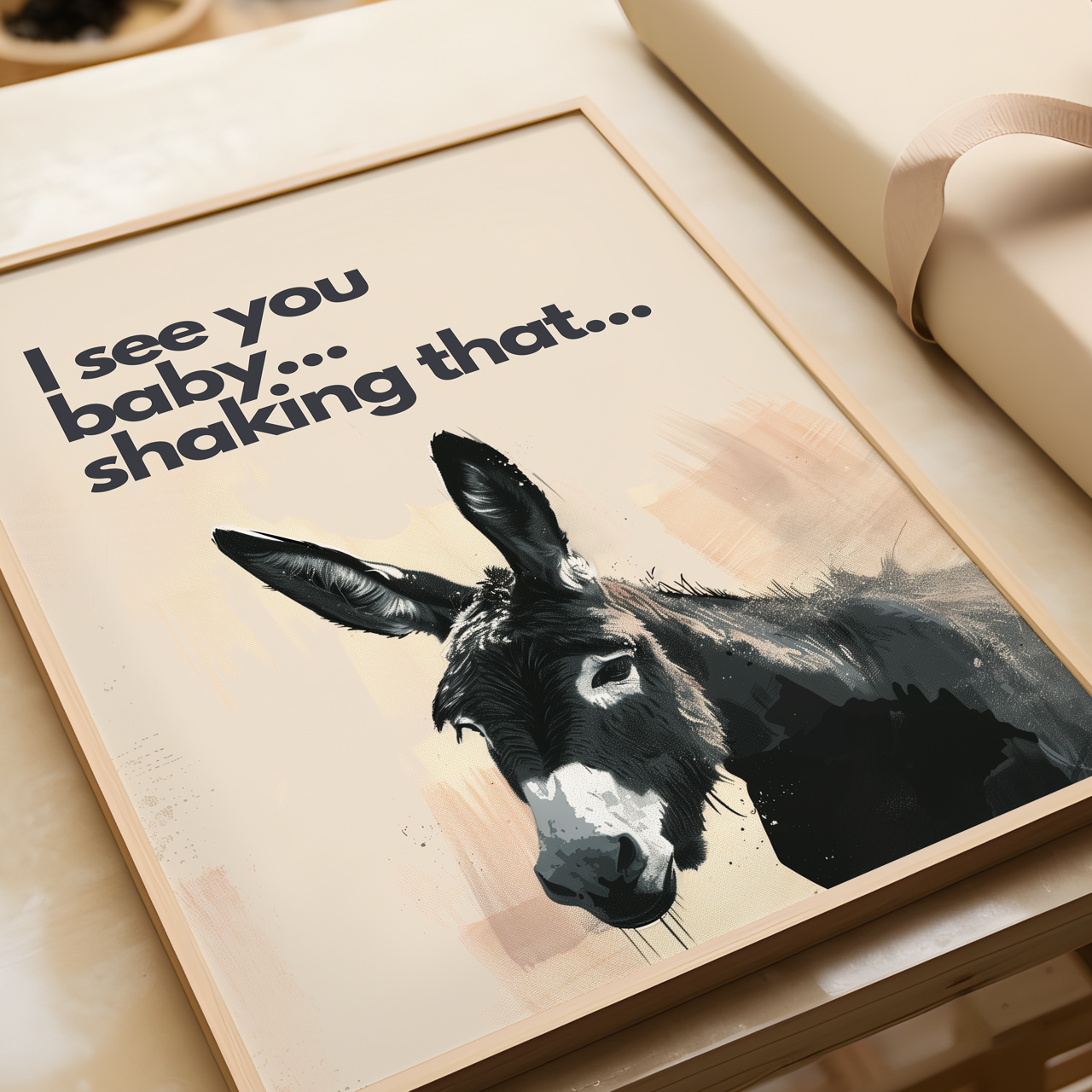 I See You Baby... Shaking That... Humorous Donkey Poster