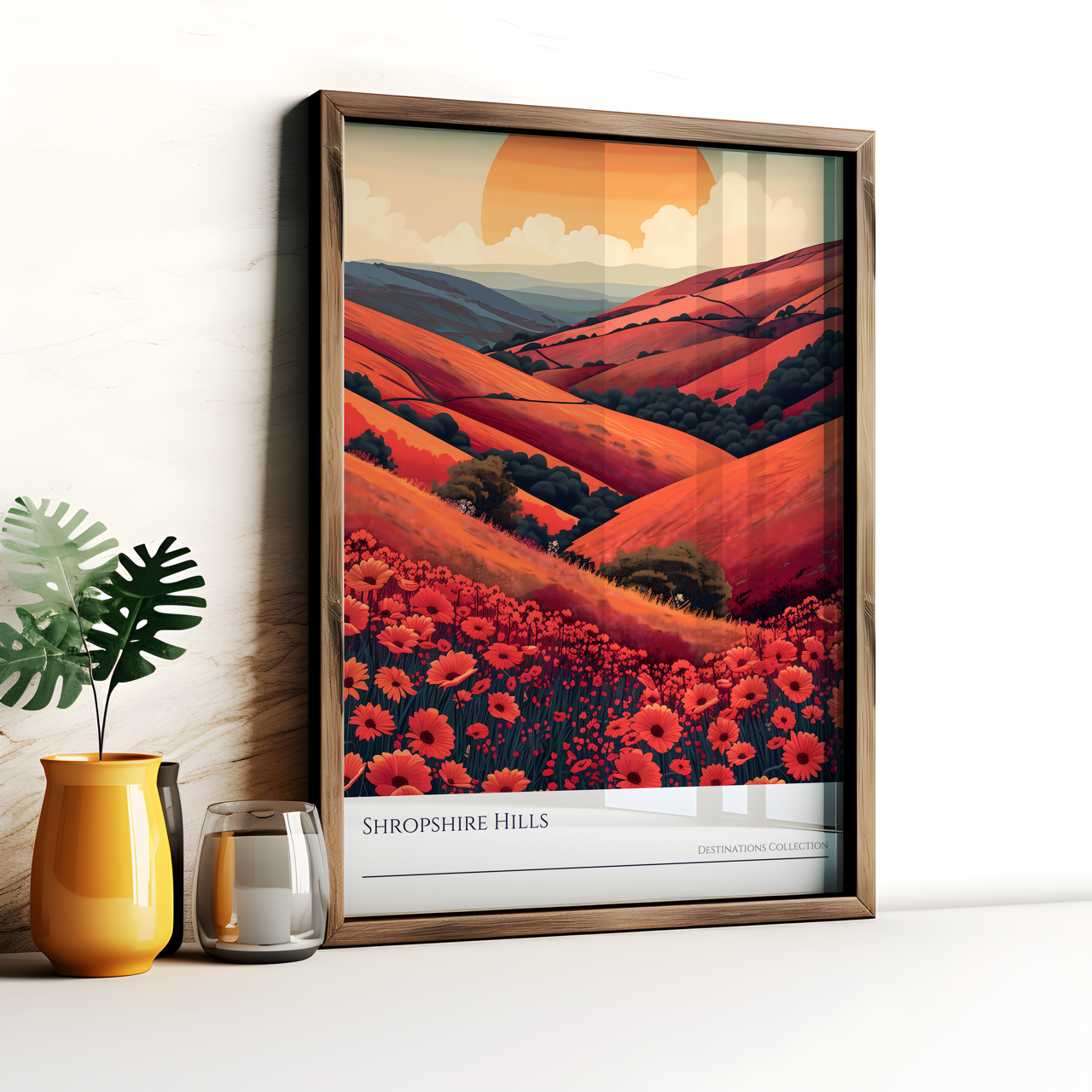 Red Shropshire Hills Poster