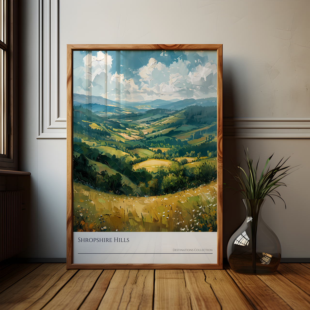 Oil Painting Style Shropshire Hills Poster, The Wrekin