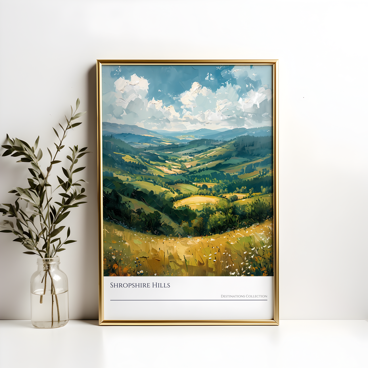 Oil Painting Style Shropshire Hills Poster, The Wrekin