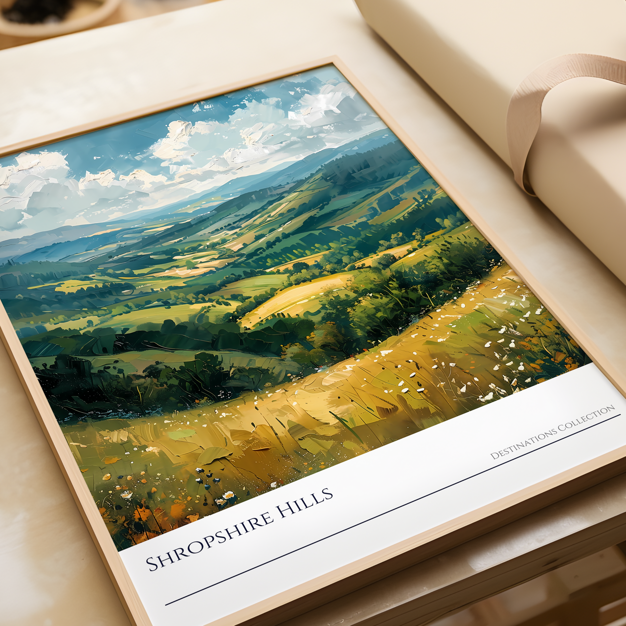 Oil Painting Style Shropshire Hills Poster, The Wrekin