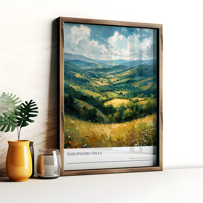 Oil Painting Style Shropshire Hills Poster, The Wrekin