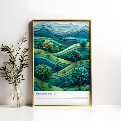 Paper Craft Shropshire Hills Poster