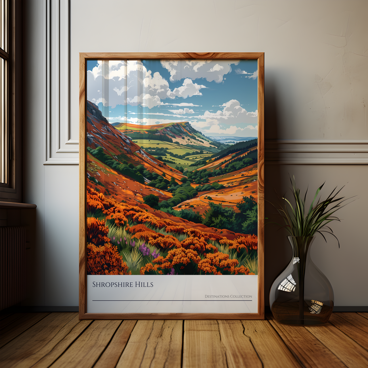 Autumn Illustration Shropshire Hills Poster