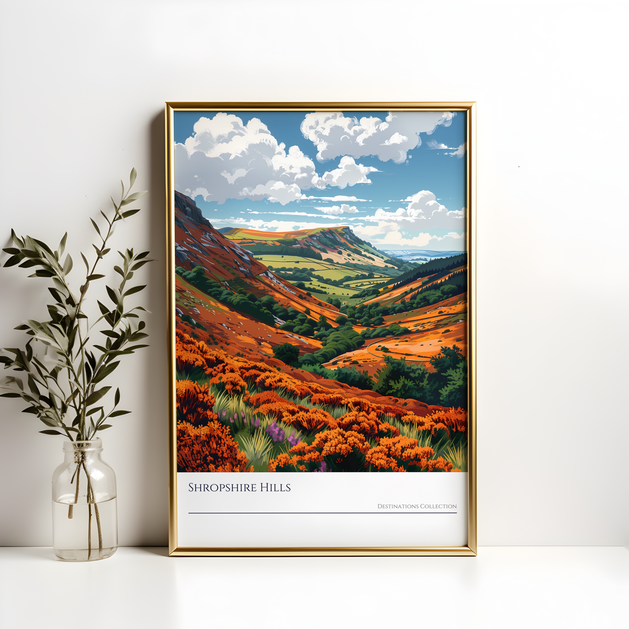 Autumn Illustration Shropshire Hills Poster