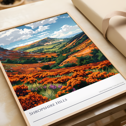 Autumn Illustration Shropshire Hills Poster