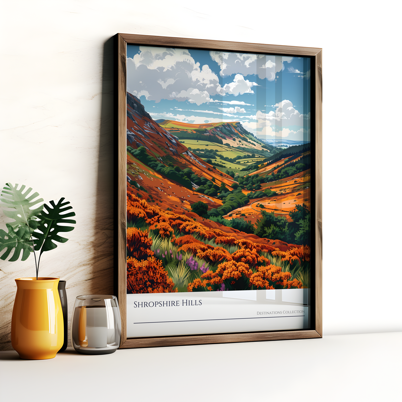 Autumn Illustration Shropshire Hills Poster