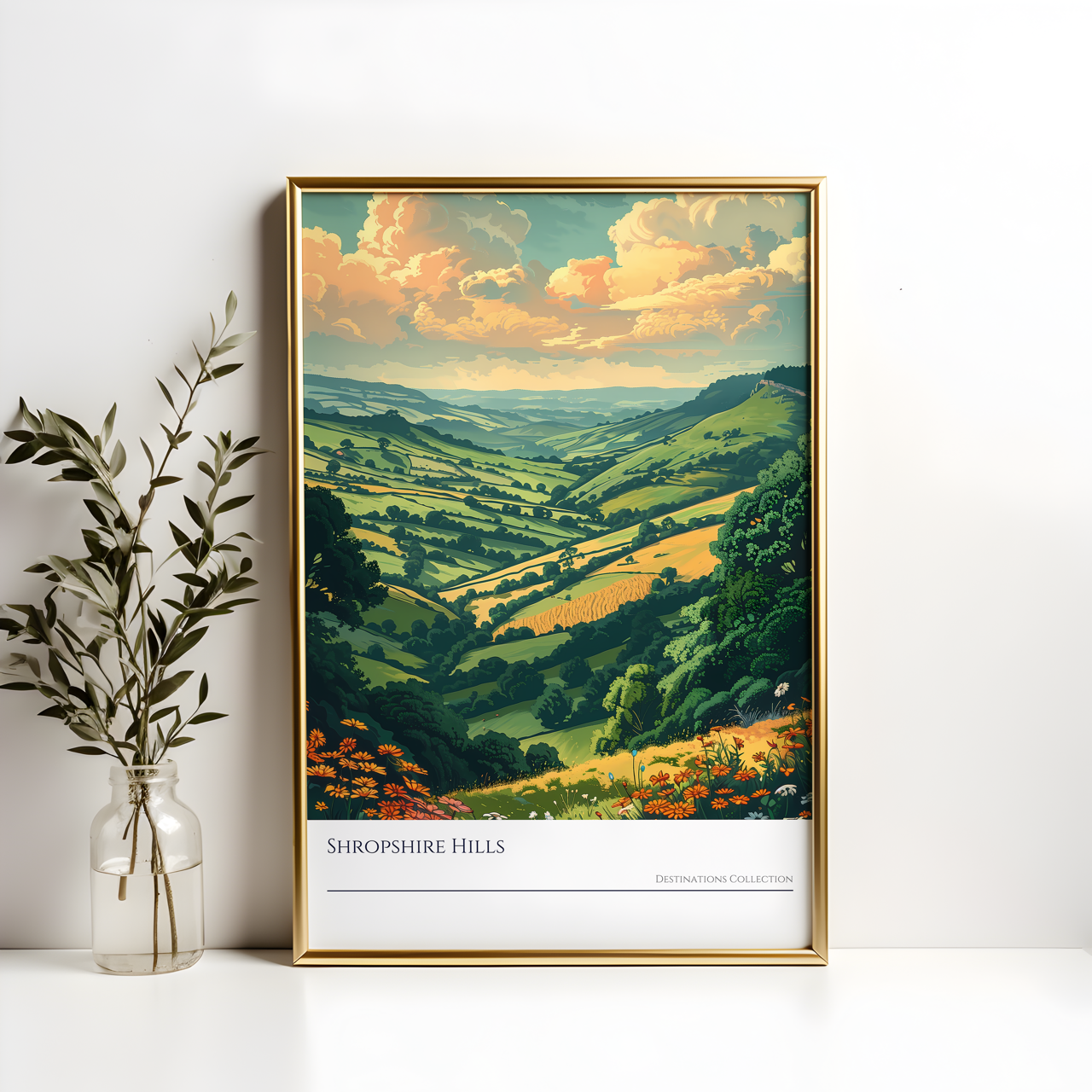 Illustration of Shropshire Hills Poster