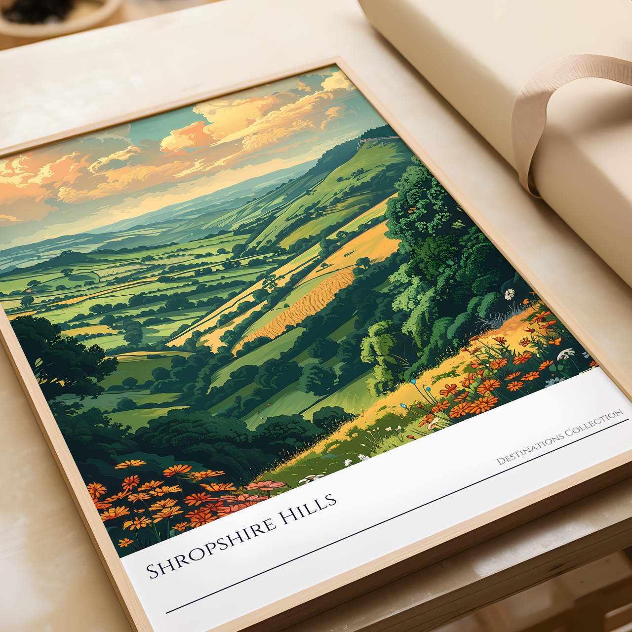 Illustration of Shropshire Hills Poster