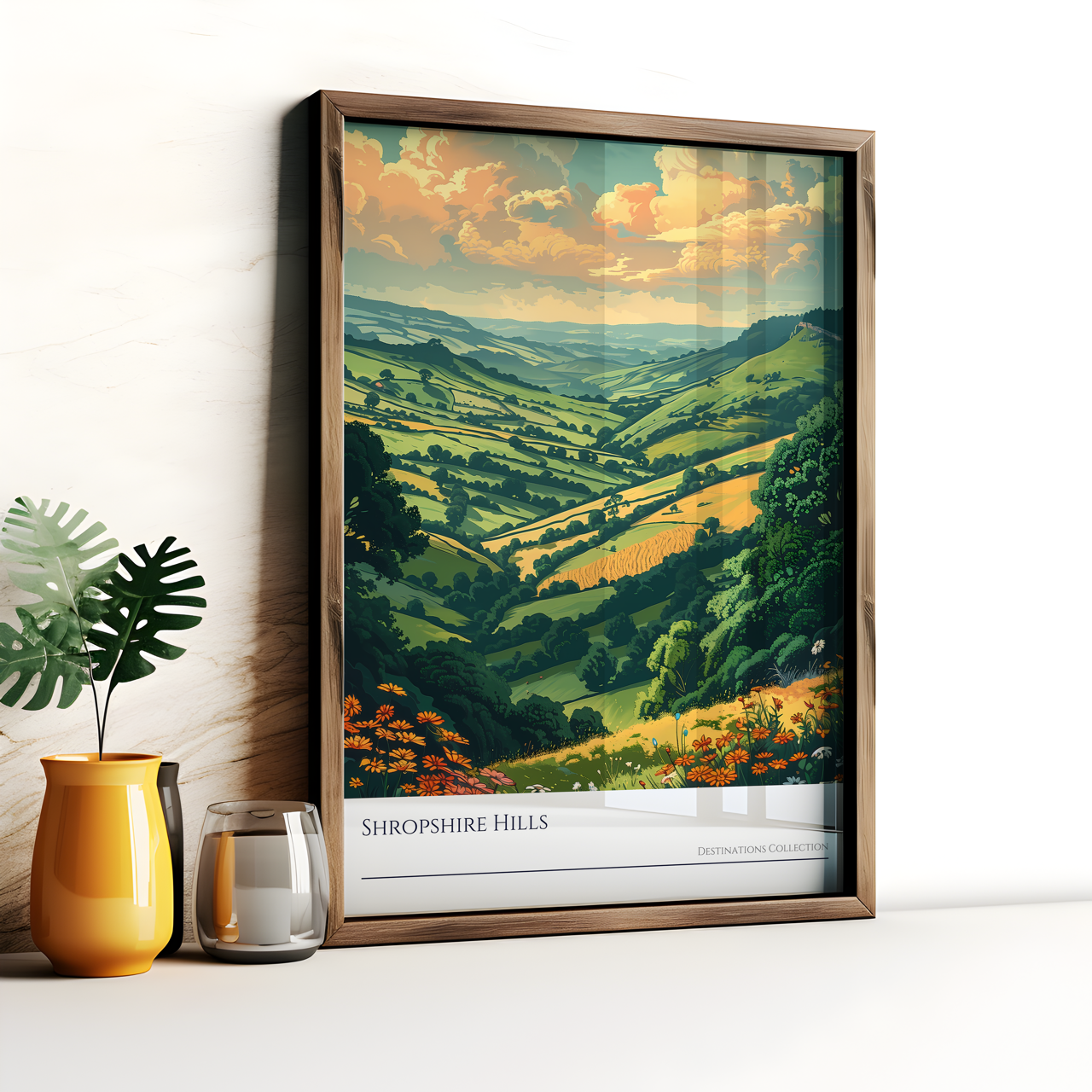 Illustration of Shropshire Hills Poster