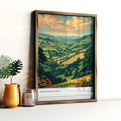 Illustration of Shropshire Hills Poster