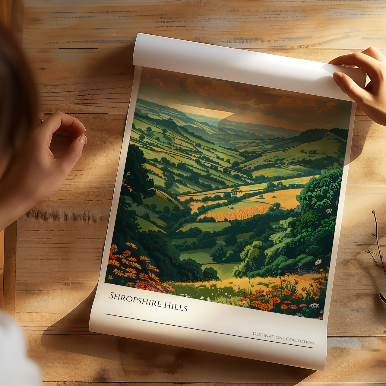 Illustration of Shropshire Hills Poster