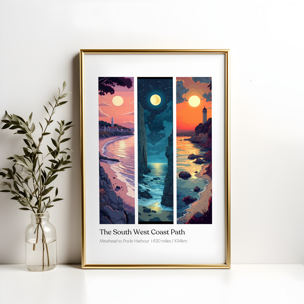 The South West Coast Path Sunrise to Sunset Poster