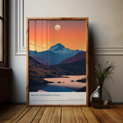 Sunset Over Mount Snowdon Poster