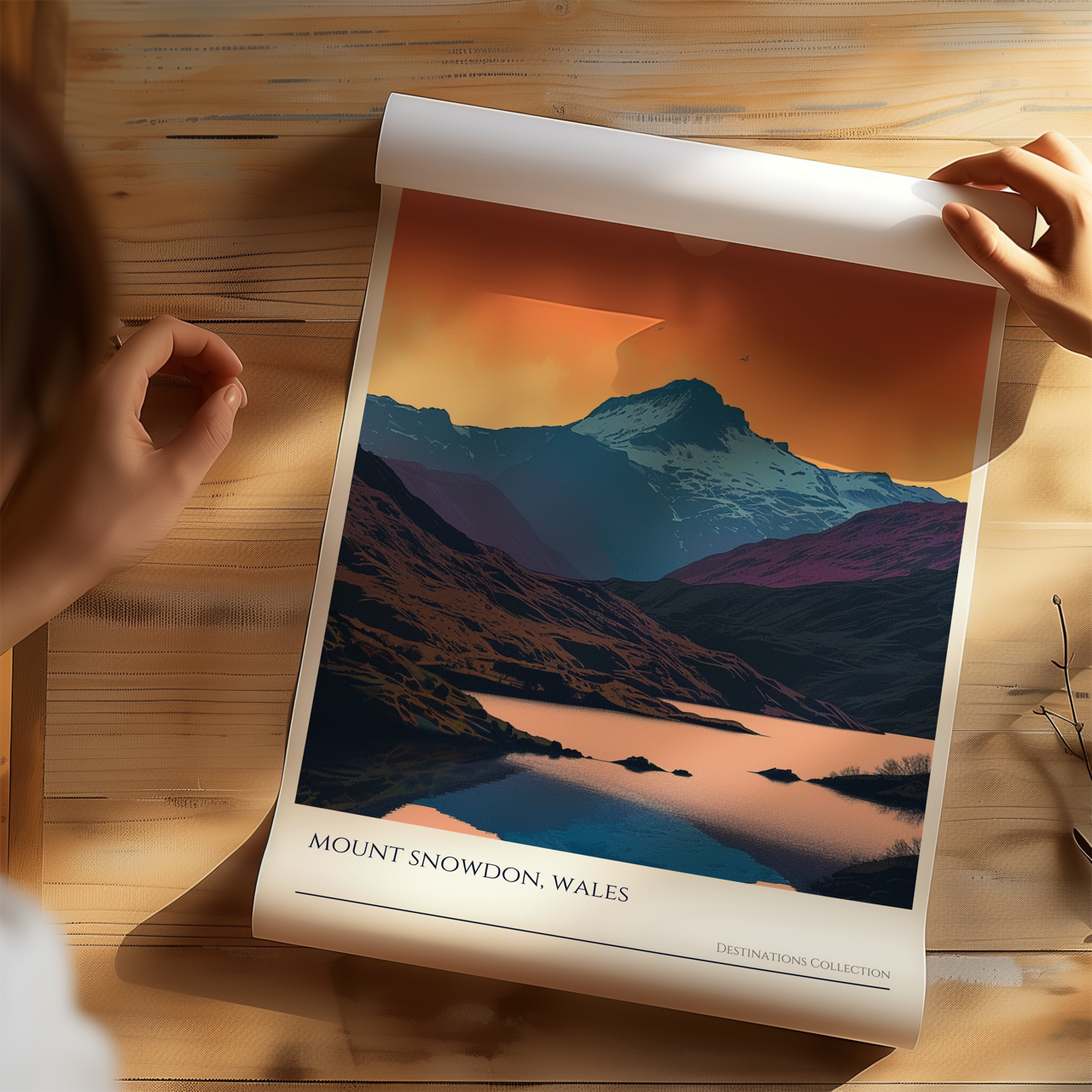 Sunset Over Mount Snowdon Poster