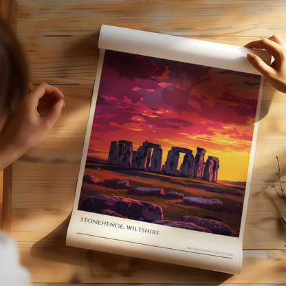 Stonehenge Sunset Poster