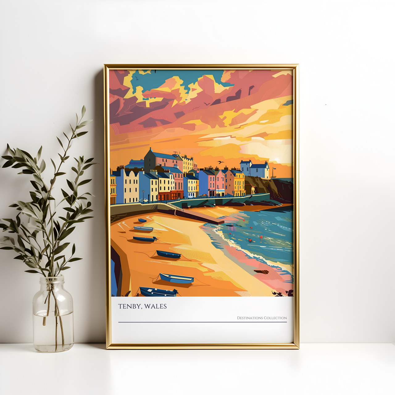 Tenby Sunset Beach Poster