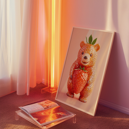 Giuseppe Acrimboldo Inspired Strawberry Bear Poster